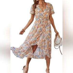 Vaiaye Women's Wrap Chiffon Dress